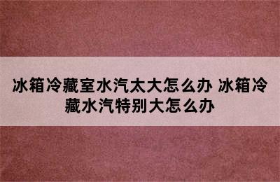 冰箱冷藏室水汽太大怎么办 冰箱冷藏水汽特别大怎么办